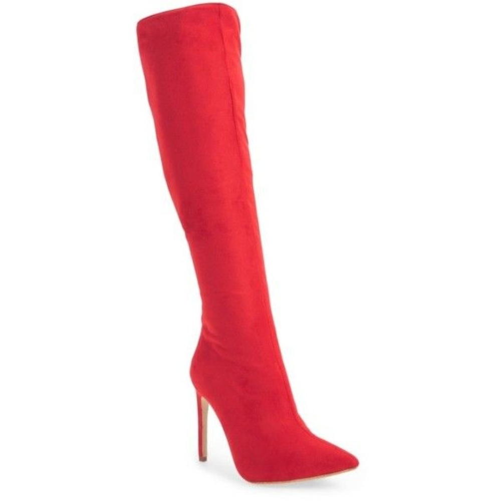 Jeffrey Campbell Jalouse Knee High Boot -RED SUEDE